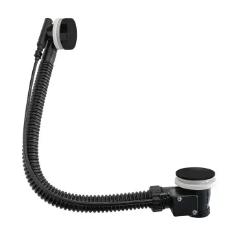 Wirquin Cable Operated Pop up Bath Waste with Matt Black Mushroom Head