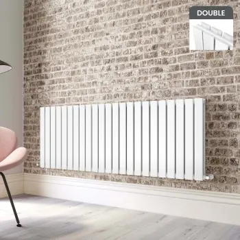 Faro White Double Flat Panel Horizontal Radiator 600x1610mm
