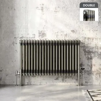 Athens Raw Metal Double Column Horizontal Traditional Radiator 600x1010mm
