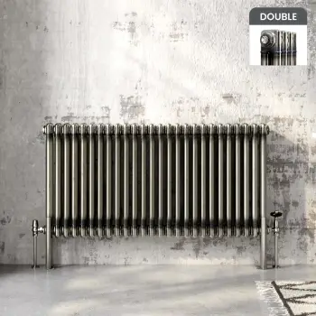 Athens Raw Metal Double Column Horizontal Traditional Radiator 600x1190mm