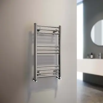 Barcelona Chrome Straight Heated Towel Rail 800x400mm