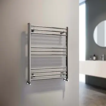 Barcelona Chrome Straight Heated Towel Rail 800x600mm