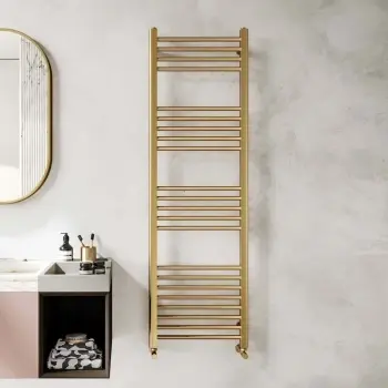 Barcelona Brushed Brass Straight Heated Towel Rail 1600x500mm