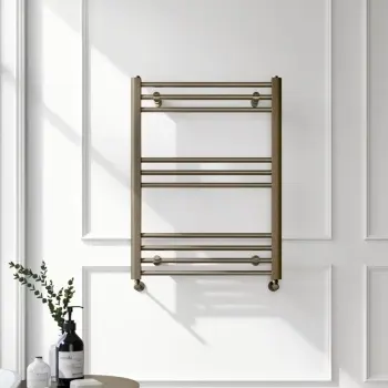 Barcelona Antique Gold Straight Heated Towel Rail 800x600mm