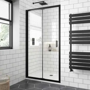London Matt Black 6mm Bifold Shower Door 1000mm