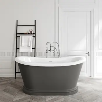 Mayfair 1500mm Graphite Grey Freestanding Roll Top Slipper Bath