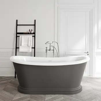 Mayfair 1700mm Graphite Grey Freestanding Roll Top Slipper Bath