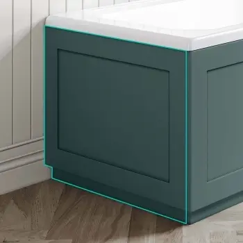 Traditonal Midnight Green Wooden Bath End Panel 680mm