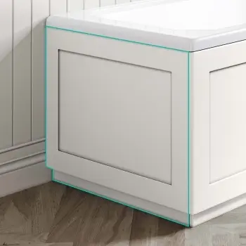 Traditional Cotton White Wooden Bath End Panel 680mm