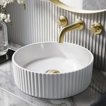 Nevis Fluted Round Counter Top Basin 360mm