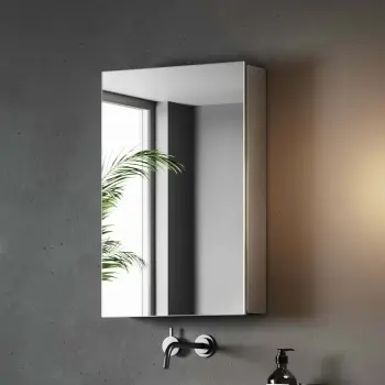 Elena Cloakroom Stainless Steel Mirror Cabinet 600x400mm