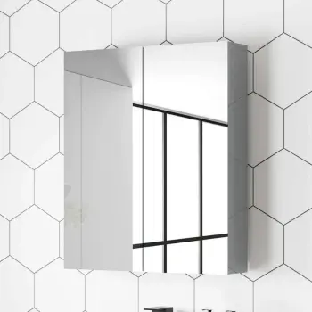 Stone Grey Mirror Cabinet 500mm