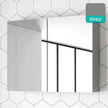 Stone Grey Mirror Cabinet 800mm