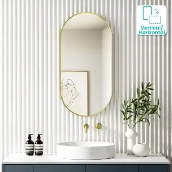 Adele Pill Brushed Brass Mirror 1000x500mm