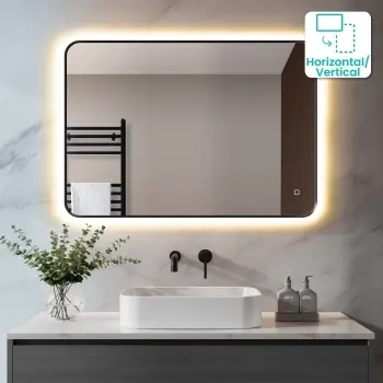 Nina Black Framed Backlit Illuminated LED Mirror 700x1000mm