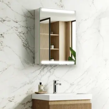 Felicity Gloss White LED Mirror Cabinet 600x450mm