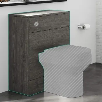 Harper & Elba Charcoal Elm Back To Wall Toilet Unit 600mm