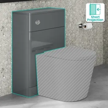 Corsica & Bali Storm Grey Slimline Back To Wall Toilet Unit 500mm