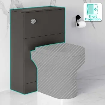 Elba Graphite Grey Slimline Back To Wall Toilet Unit 500mm