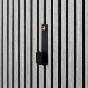 Trepanel Customise® Black Vertical Metal Hook with Brass Screw