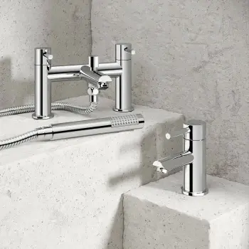 Trent Chrome Basin & Shower Bath Mixer Tap Set
