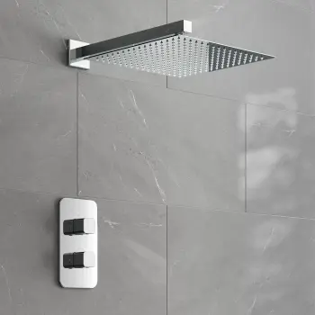 Galway Premium Chrome Square Thermostatic Shower Set - 300mm Head
