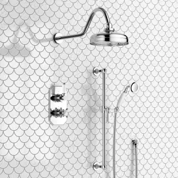 Shannon Premium Traditional Thermostatic Shower Set - 200mm Head & Slider Shower