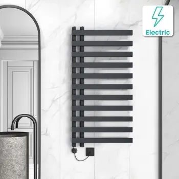 Palermo Electric Anthracite Designer Heated Towel Rail 1200x600mm