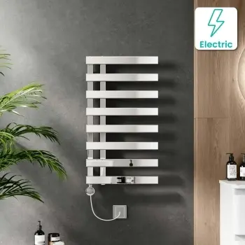 Palermo Electric Chrome Designer Heated Towel Rail 800x450mm