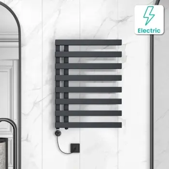Palermo Electric Anthracite Designer Heated Towel Rail 800x600mm