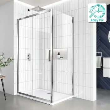Hamburg Easy Clean 8mm Sliding Shower Enclosure 1200x800mm - Easy Fix Feature