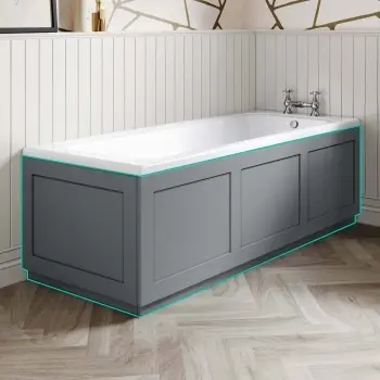 Traditional Fog Grey Wooden Bath Panel Pack 1700x680mm