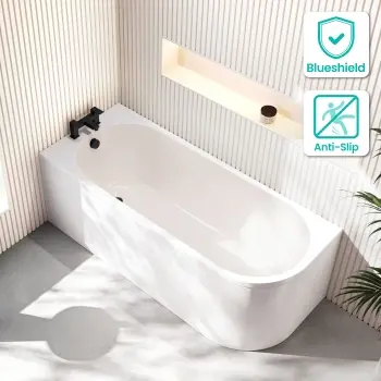 Turku 1700mm Space Saving Bath - Left Handed
