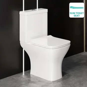 Atlanta Close Coupled Toilet With Soft Close Slim Seat
