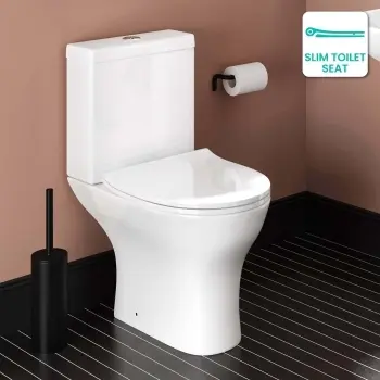 Orlando Close Coupled Toilet With Soft Close Slim Seat