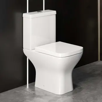 Atlanta Rimless Close Coupled Toilet With Soft Close Seat
