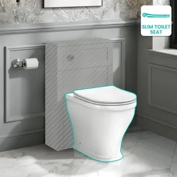 Kansas Traditional Rimless Back To Wall Toilet With Premium Soft Close Slim Seat