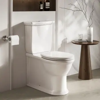 Alma Traditional Rimless Close Coupled Toilet With Premium Soft Close Slim Seat