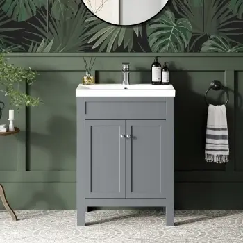 Bermuda Dove Grey Basin Vanity 600mm
