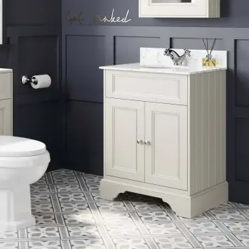Lucia Chalk White Vanity with Marble Top & Undermount Basin 630mm