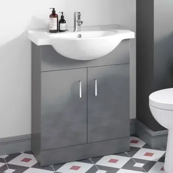 Quartz Stone Grey with Semi Recessed Basin 650mm