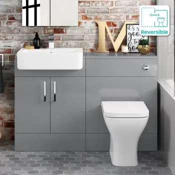 Harper Stone Grey Combination Vanity Basin and Atlanta Toilet 1200mm