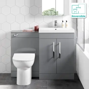 Avon Stone Grey Combination Vanity Basin and Aruba Toilet 1100mm