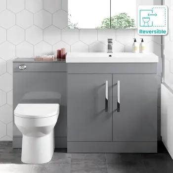 Avon Stone Grey Combination Vanity Basin and Miami Toilet 1300mm