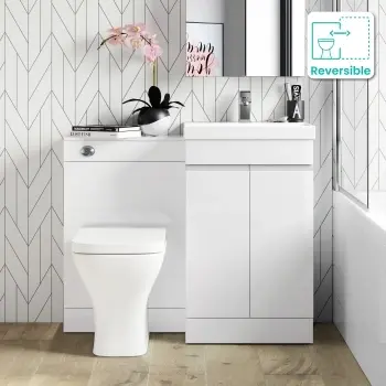 Trent Gloss White Combination Vanity Basin and Atlanta Toilet 1000mm