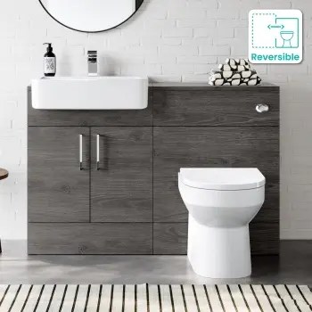 Harper Charcoal Elm Combination Vanity Basin and Miami Toilet 1200mm