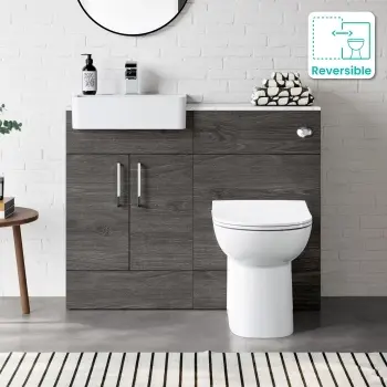Harper Charcoal Elm Combination Vanity Basin with Marble Top & Aruba Toilet 1000mm