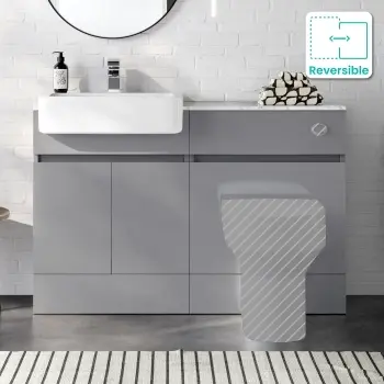 Foster Stone Grey Basin Vanity with Marble Top & Back To Wall Unit 1200mm
