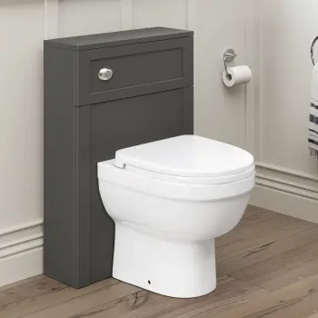 Bermuda Traditional Graphite Grey Slimline Back To Wall Unit and Seattle Toilet