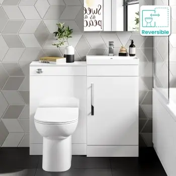 Avon Gloss White Combination Vanity Basin and Aruba Toilet 950mm